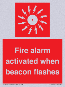 Fire alarm activated when beacon flashes